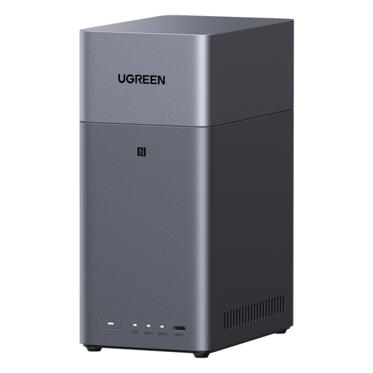 NAS UGREEN NASync DH2300 / Procesador RK3576 / 4GB  / 32GB eMMC / 2 Bahías SATA / JBOD-Basic-RAID 0-RAID 1 / Puerto HDMI 4K / 1 GbE / USB 3.2 Gen 1 Type-C / Detección NFC