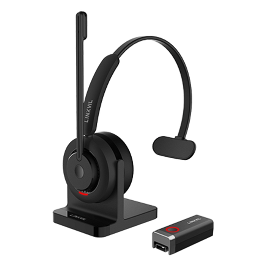 Diadema Inalámbrica / DECT 6.0 + Bluetooth 5.3 / Micrófono Rotable / Audio HD / Cancelación IA / Base de Carga