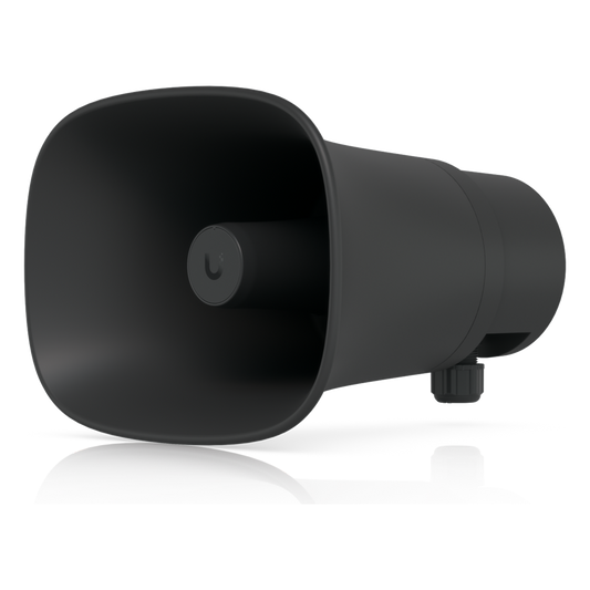 UniFi Protect AI Horn Speaker, Altavoz IP 120 dB, PoE+, Alerta AI Avanzada, Montaje Pared, Esquina y Poste, IP66, Color Negro