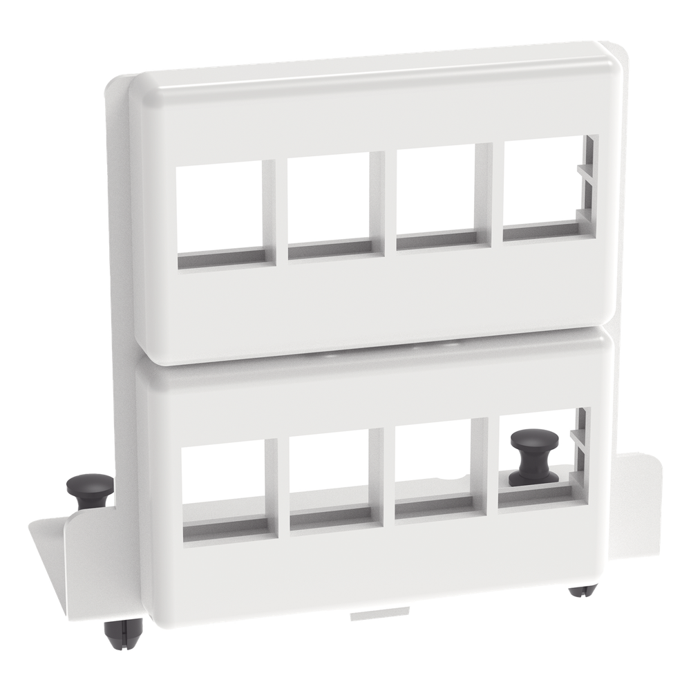 Patch Panel de 8 Puertos Keystone, Para Uso con Gabinetes Multipropósito, de Instalación a Presión, Color Blanco