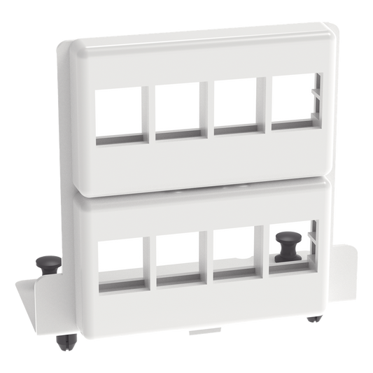 Patch Panel de 8 Puertos Keystone, Para Uso con Gabinetes Multipropósito, de Instalación a Presión, Color Blanco
