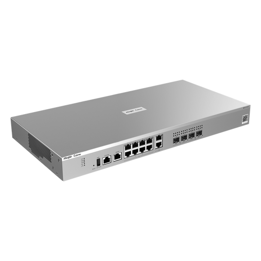 Firewall Next Generation / Empresarial / 9 Gbps Throughput / 8 Puertos Gigabit + 4 x 2.5G + 2 x SFP + 2 x SFP+ / Gestión Cloud / IPS + Antivirus + Application Control / Defensa DDoS / AI-Powered Security / Rack 1U 440 mm (17.32 in) / Ruijie Reyee Cybrey