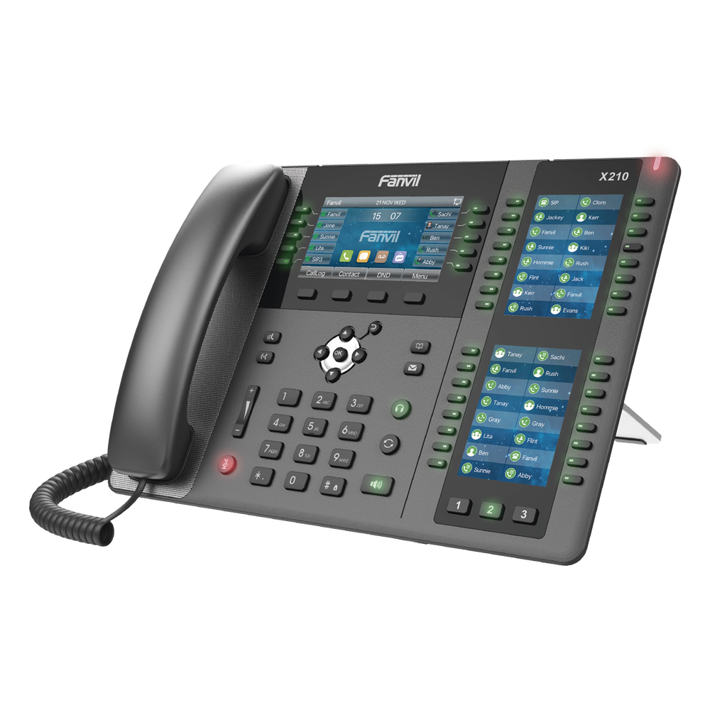 Teléfono IP ideal para recepción hasta 20 líneas SIP, PoE, 106 botones DSS, Bluetooth integrado para diademas, puertos Gigabit, soporta recepción video