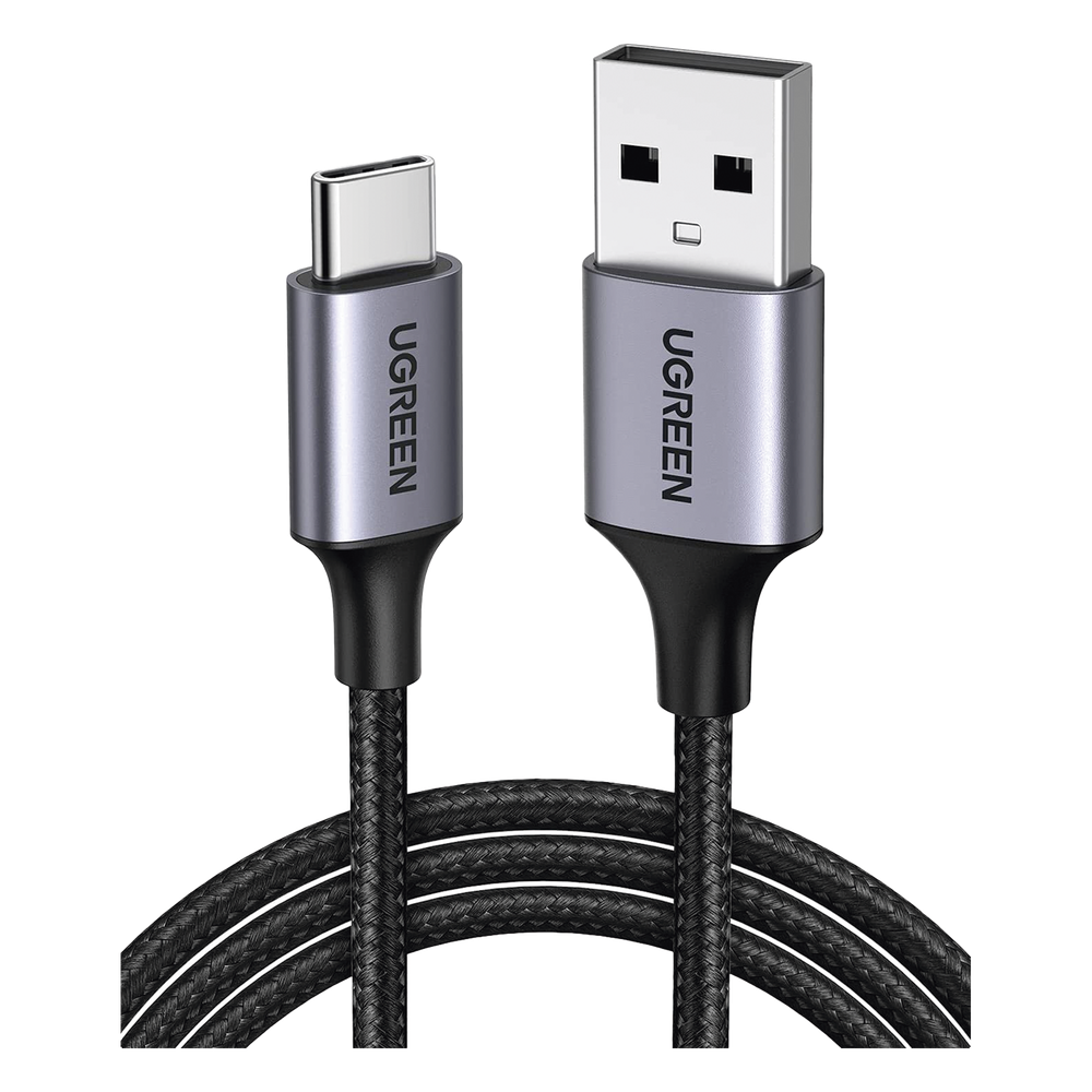 Cable USB-A a USB-C | 1 Metro (3.28 Pies) | Transferencia de Datos de 480 Mbps | Carga Rápida | QC 4.0/3.0/2.0 | FPC | AFC | Protección Integrada | Caja de Aluminio | Nylon Trenzado | Color Negro