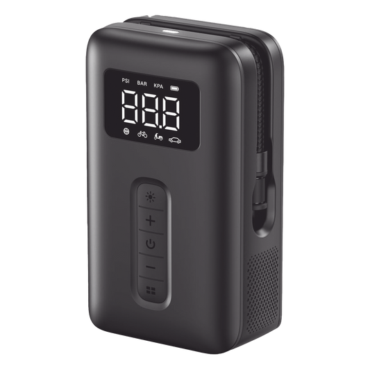 Inflador de Neumáticos | Compresor de Aire Portátil |  Bomba de Aire de 150 PSI | Flujo de Aire de 15L/Min | Con Batería Integrada | Cuenta con Luz LED | Ideal para coches, bicicletas, pelotas de motocicleta.