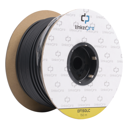 Carrete de Fibra Óptica Monomodo con Conectores LC-LC Duplex, Reforzada con Kevlar, de 150 Metros (492.13 Pies), Para Instalaciones Subterráneas por Tubería