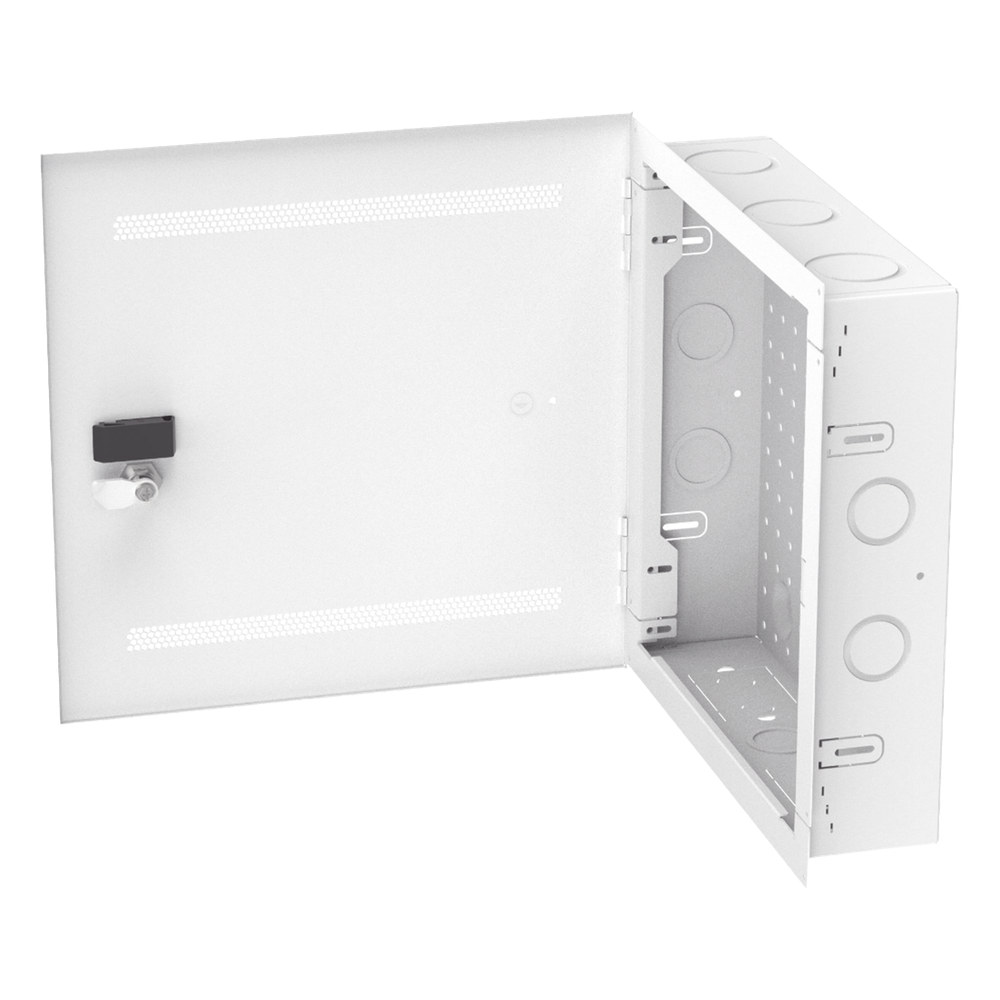 Gabinete Multipropósito de Montaje en Pared, de 14 in de Altura, Con Puerta Reversible, Fabricado en Acero, Color Blanco