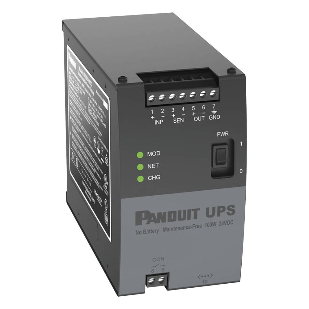 UPS Industrial de 100 Watts, 24 Vcd de Entrada, Instalación en Riel DIN Estándar de 35mm, Temperatura de operación de -40 a 60 ºC