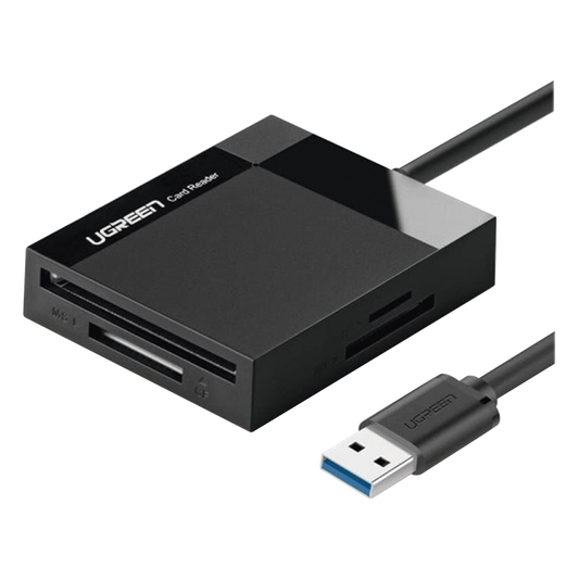 Lector de Tarjetas USB-A 3.0  a CompactFlash (CF)/ MemoryStick (MS)/ TransFlash (TF)/ SecureDigital (SD) | 4 en 1 | 5Gbps | Hasta 2TB | Soporta Windows/Mac OS/Linux/Android | Lectura de tarjetas simultánea | Cable de 15cm.