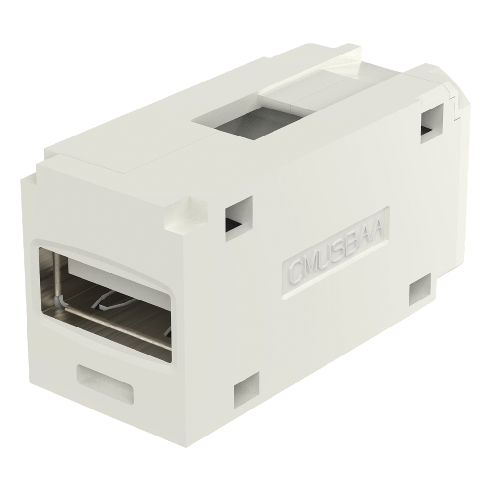 Módulo Acoplador USB 2.0, Hembra a Hembra, Tipo Mini-Com, Color Blanco Mate