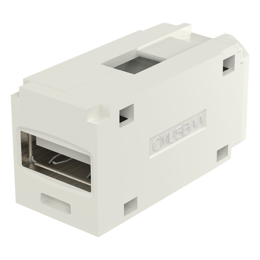 Módulo Acoplador USB 2.0, Hembra a Hembra, Tipo Mini-Com, Color Blanco Mate