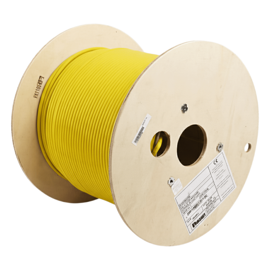 Bobina de Cable Blindado F/UTP de 4 Pares, Cat6A, Soporte de Aplicaciones 10GBase-T, LSZH (Libre de Gases Tóxicos), Color Amarillo, 305 Metros (1000 Pies)