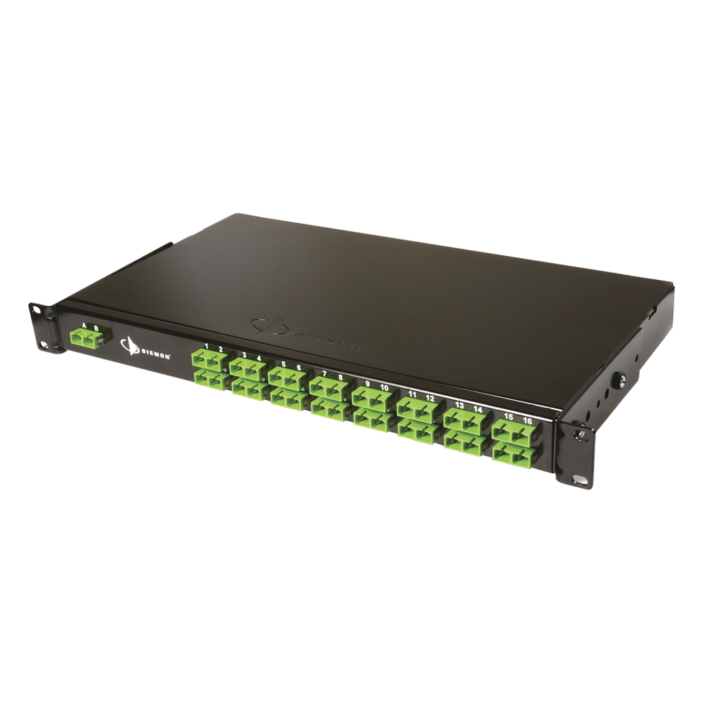 Splitter PON Tipo Panel de 1X32, con Conectores SCU de Entrada y SCU de Salida, 1UR, Color Negro