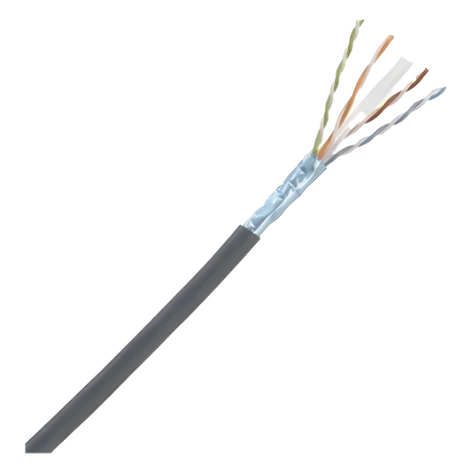 Bobina de Cable Blindado F/UTP de 4 Pares, Cat6A, Soporte de Aplicaciones 10GBase-T, LSZH (Libre de Gases Tóxicos), Color Negro, Para Interior, 305 Metros (1000 Pies)