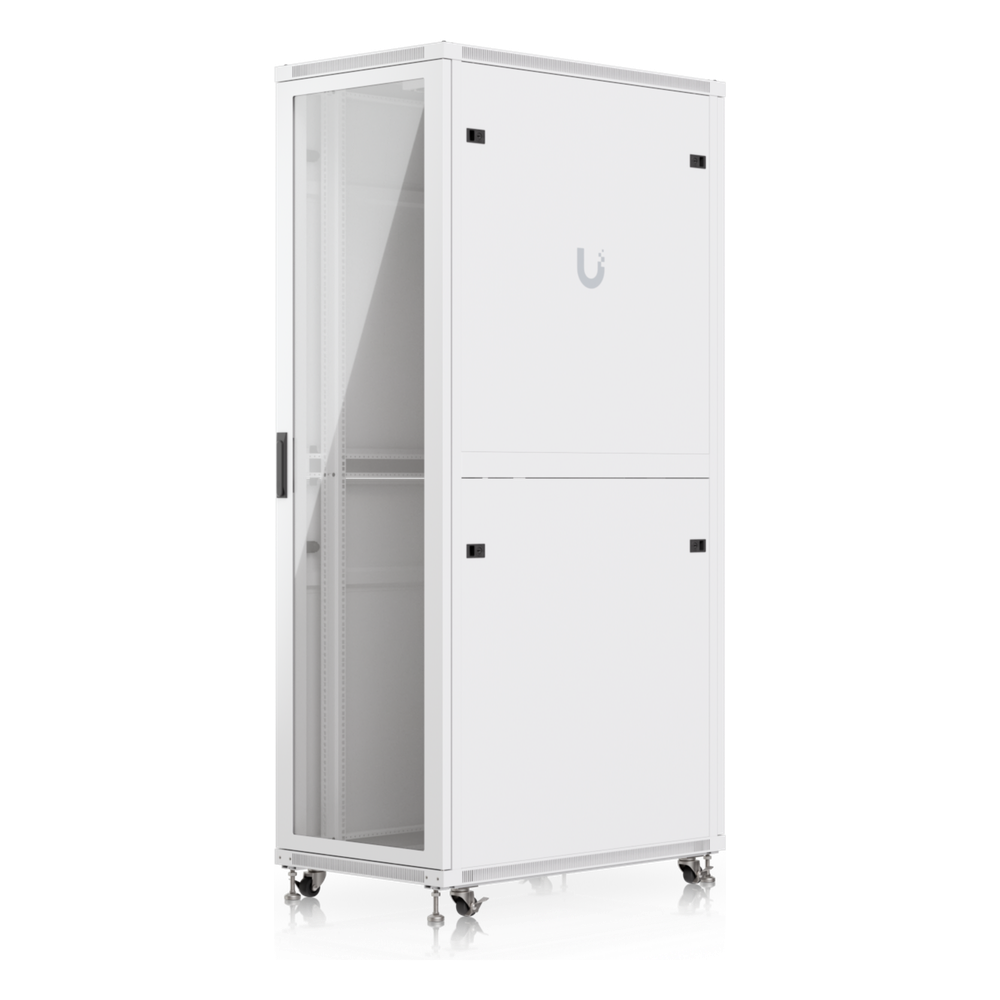 UACC Rack Cabinet 42U (600 × 1000 mm) – Gabinete de Piso Totalmente Ensamblado con Ventiladores Integrados, Paneles Removibles, Ruedas con Seguro y Puerta Frontal de Vidrio Templado