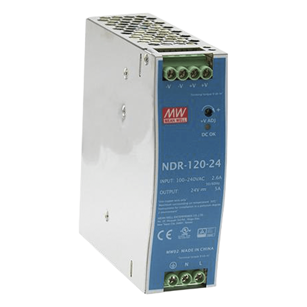Fuente de poder industrial para riel DIN / 120W / 24Vcc / 5A / Entrada: 90-264Vca