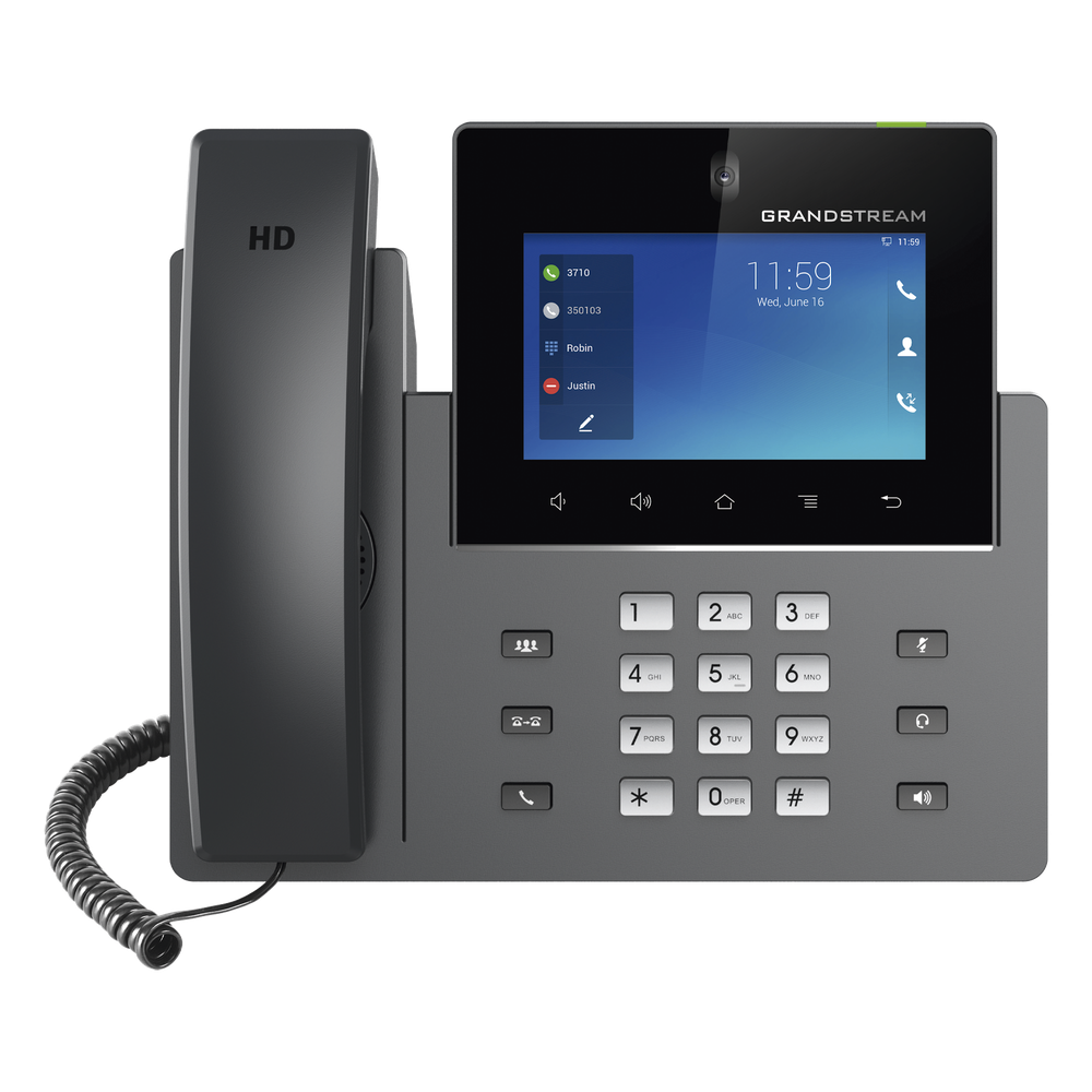 Videoteléfono IP GXV3450 para Android / Pantalla Táctil Capacitiva de 5 Pulgadas 1280 x 720 / Cámara CMOS de 2 Megapíxeles / Wi-Fi 5 y Bluetooth 5.0 / 16 Líneas SIP / PoE/PoE+ / Android 11 / Videoconferencia HD 720p