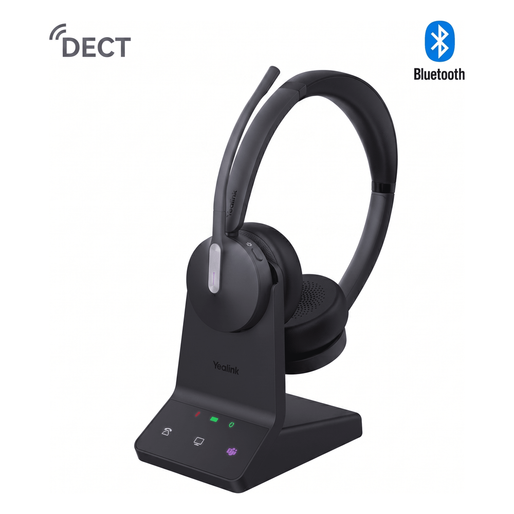 Diadema Inalámbrica WH64 Dual Teams con Micrófono Dual y Acoustic Shield 2.0 para Llamadas Claras en Entornos Ruidosos