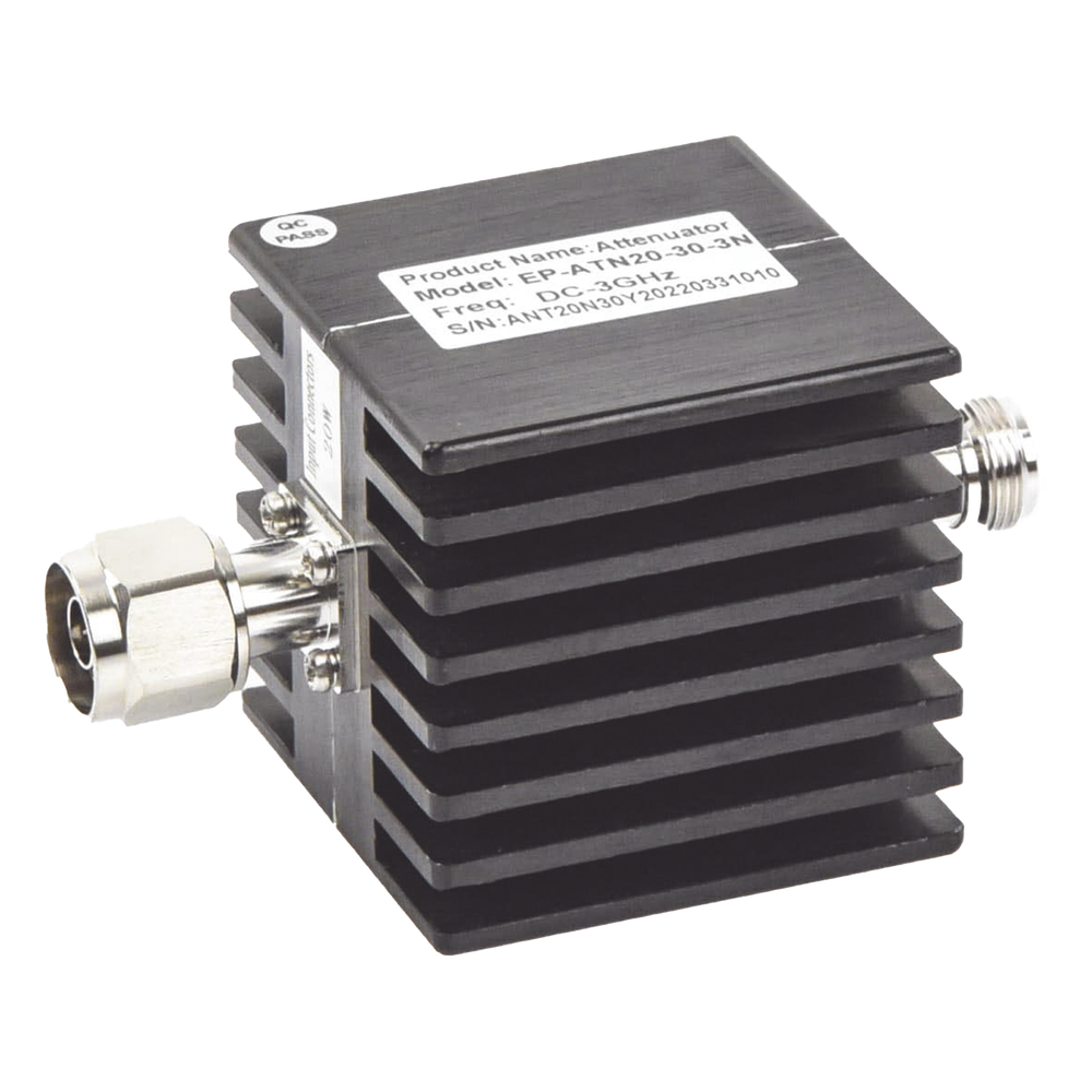 Atenuador en Línea de 30 dB / 20 Watt Máx. / CD-3 GHz / Interiores / N macho - N hembra.