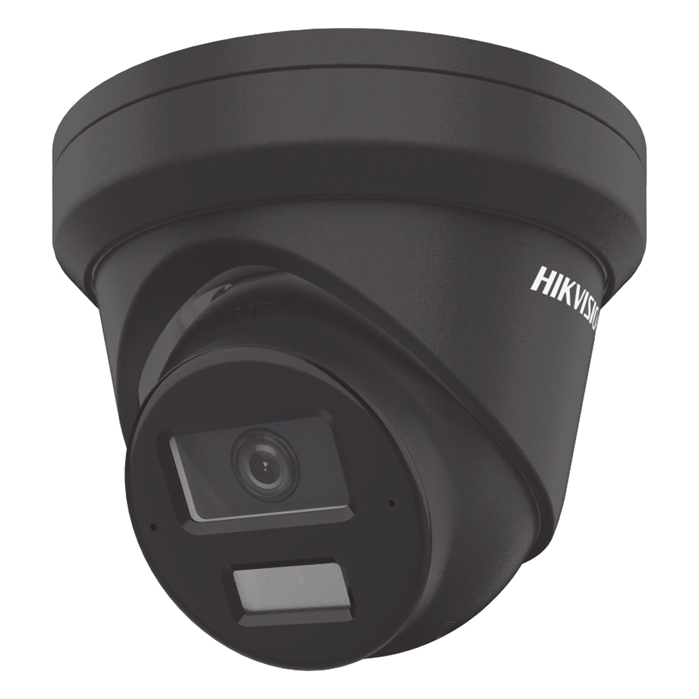 [Dual Light + 2 Micrófonos de Doble Matriz] Turret IP 4 Megapixel / Color Negro / Lente 2.8 mm / 30 mts Luz Blanca + 30 mts IR / ACUSENSE / Exterior IP67 / WDR 120 dB / PoE / ONVIF / Micro SD / Metal / ACUSEEK