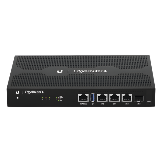 EdgeRouter 4, con 3 puertos 10/100/1000 Mbps + 1 puerto SFP, con funciones avanzadas de ruteo