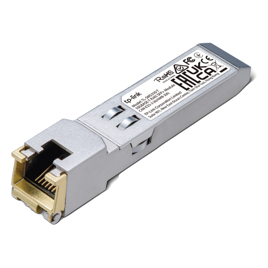 Transceptor mini-GBIC SFP+ RJ45 / Admite 10GBASE-T, 5GBASE-T, 2.5GBASE-T, 1000BASE-T y 100BASE-TX /  Distancia Hasta 30 metros / Conector RJ45 (10G)