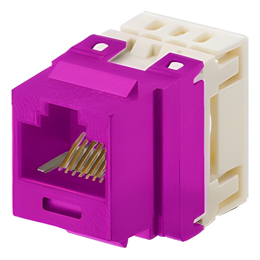 Conector Jack Estilo 110 (de Impacto), Tipo Keystone, Categoría 5e, de 8 Posiciones y 8 Cables, Color Violeta