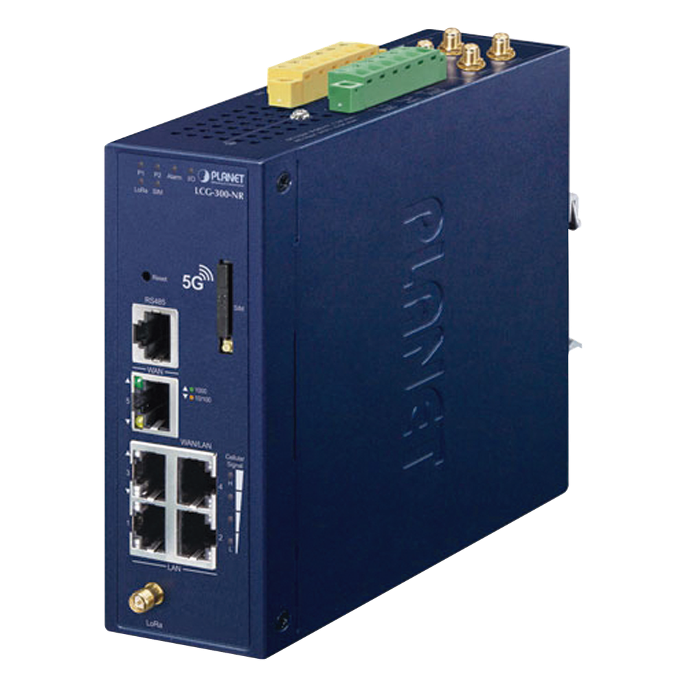 (LoRa) Gateway Industrial LoRaWAN Celular 5G NR Con  5 Puertos 10/100/1000T