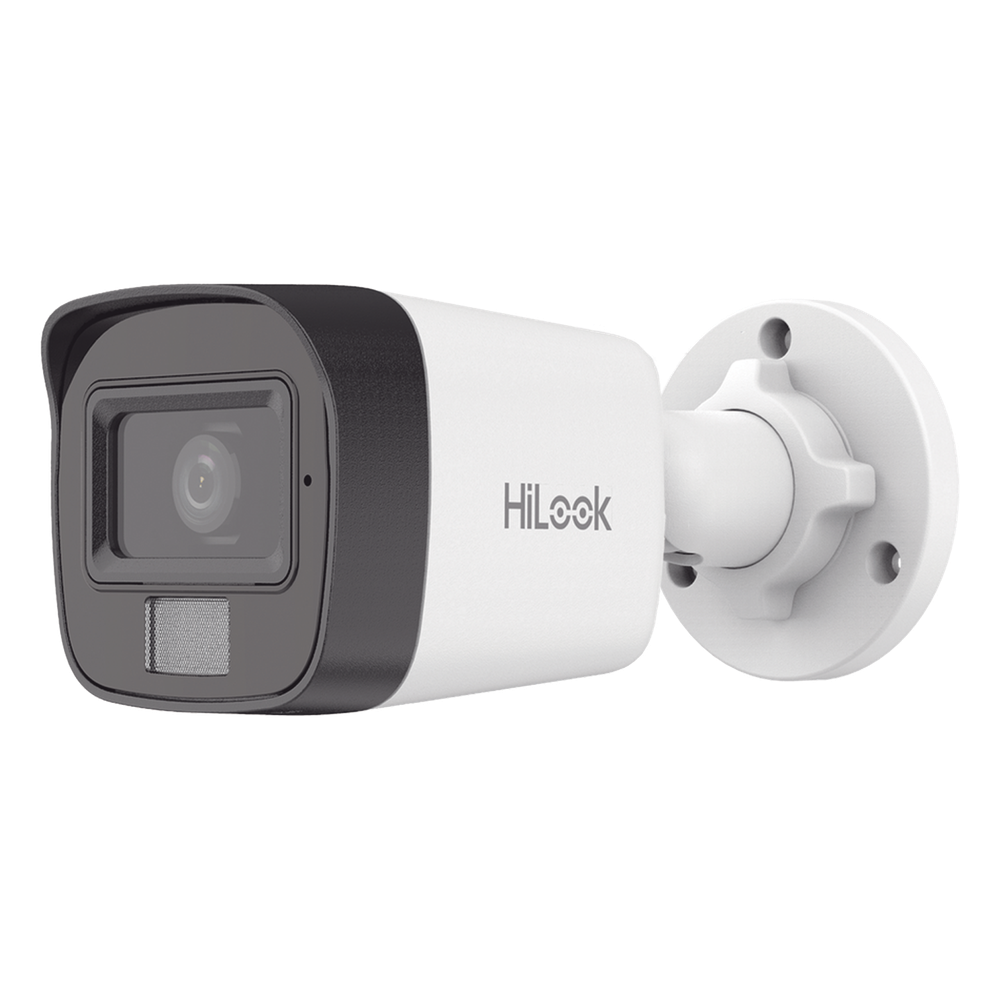 [Dual Light] Bala IP 4 Megapixel / Lente 2.8 mm / Ángulo de visión 104° / 20 mts IR + 15 mts Luz Blanca / Micrófono Integrado / ACUSENSE Lite / Exterior IP67 / H.265+ / PoE / ONVIF / dWDR