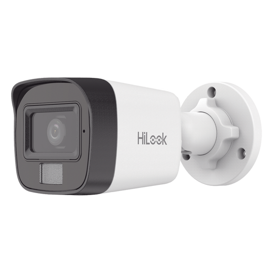 [Dual Light] Bala IP 4 Megapixel / Lente 2.8 mm / Ángulo de visión 104° / 20 mts IR + 15 mts Luz Blanca / Micrófono Integrado / ACUSENSE Lite / Exterior IP67 / H.265+ / PoE / ONVIF / dWDR