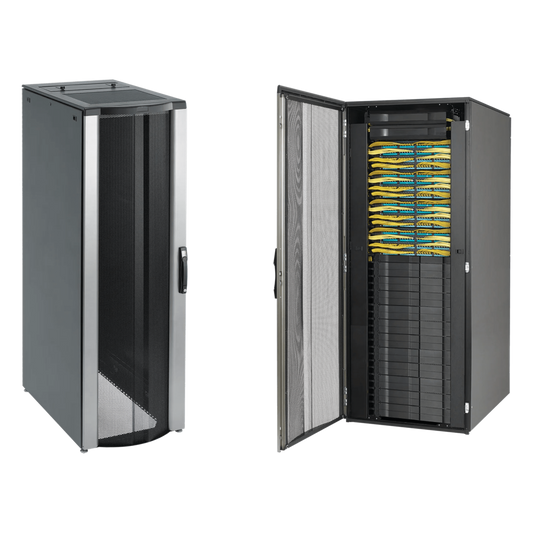 Gabinete Rack ProLine ConnecTek 42 UR 2000 x 800 x 1200 mm con Capacidad 1134 kg  Acero, Color Negro Con Organizadores Laterales Frontal y Traseros Incluidos