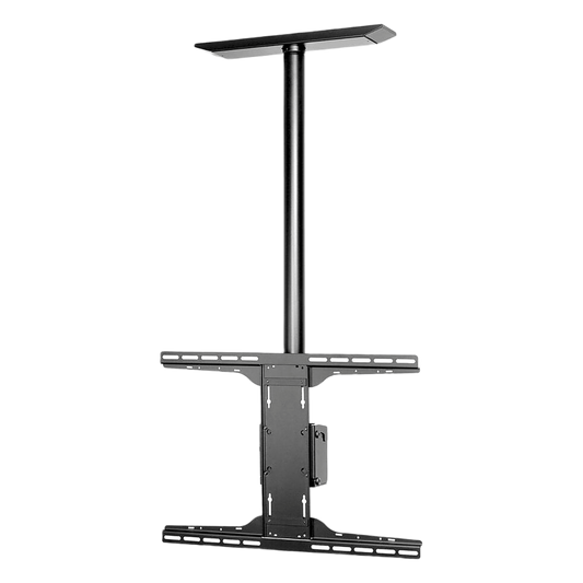 Soporte de techo universal para Pantallas de 32" a 90" / Capacidad de Carga 68.2 kg / Patrón de Montaje hasta 600 x 400 mm / Columna de Aluminio de 36" / Inclinación Ajustable -5° a 20°