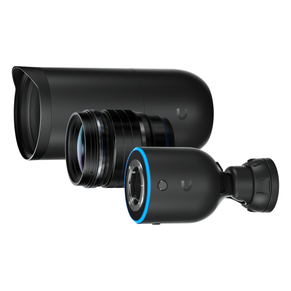 UniFi Protect AI DSLR Long Distance – Cámara 4K PoE+ para Interior/Exterior con Sensor de Alta Sensibilidad, Lente Fija de larga distancia de 45 mm y Analítica Avanzada por IA