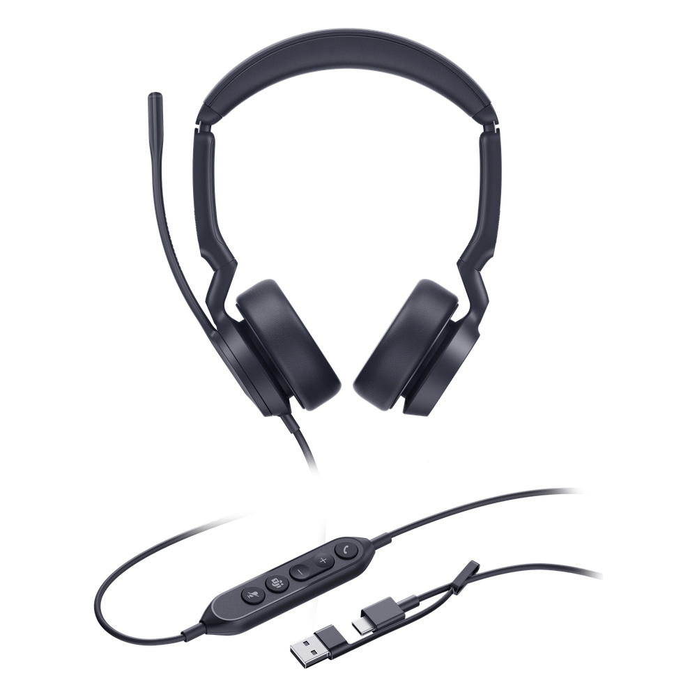 Diadema Alámbrica Yealink UH44 Dual USB-C/A Certificada con Microsoft Teams