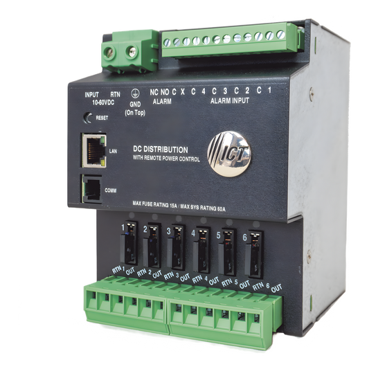 Fuente de distribución de 6 salidas, control y monitoreo Ethernet, Vo: 10-60V Dc, para montaje en riel din