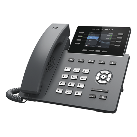 Teléfono IP Wi-Fi, Grado Operador, 8 líneas SIP con 4 cuentas, pantalla a color 2.8", puertos Gigabit, Bluetooth, PoE, codec Opus, IPV4/IPV6 con gestión en la nube GDMS