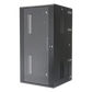 Gabinete PanZone de Montaje en Pared, de 19in, Puerta con Ventana de Seguridad, 26 UR, 635mm de Profundidad, Color Negro