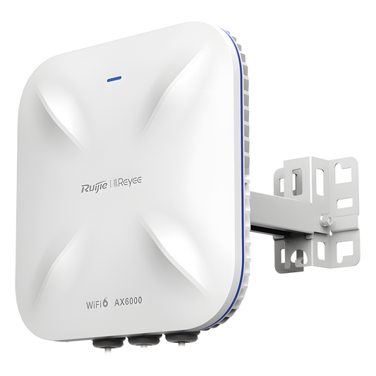 Punto de Acceso Mesh Wi-Fi 6 Industrial para Exterior Omnidireccional 5.95Gbps, MU-MIMO 4x4, 360°, Filtros Anti Interferencia y Auto Optimización con IA, puerto eth 2.5G y SFP