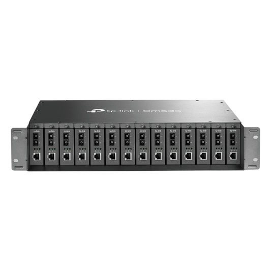 Chasis para Montaje en Rack de 14 bahías / Soporta Convertidores de Fibra Óptica TP-Link /  Compatibles (MC111CS, MC112CS, MC220L, MC110CS, MC100CM, MC210CS, MC200CM) / Plug and Play