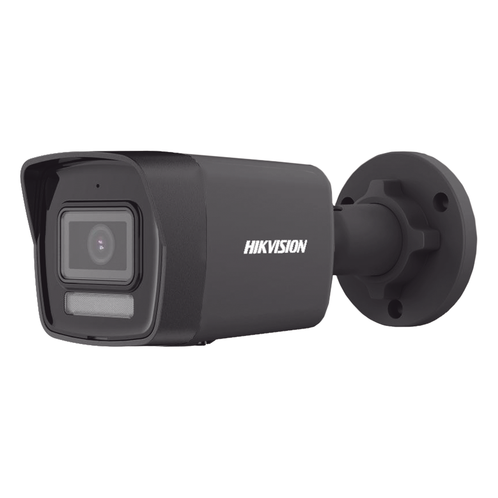 [Dual Light] Bala IP 4 Megapixel / Color Negro /  Lente 2.8 mm / 30 mts IR + 30 mts Luz Blanca / Micrófono Integrado / ACUSENSE Lite / Exterior IP67 / H.265 / PoE  / Micro SD