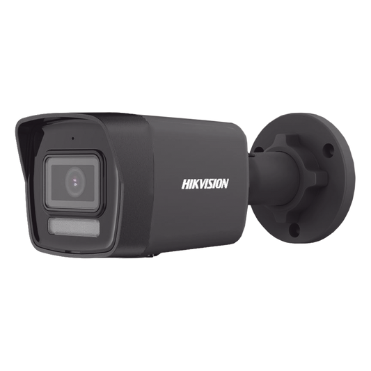 [Dual Light] Bala IP 4 Megapixel / Color Negro /  Lente 2.8 mm / 30 mts IR + 30 mts Luz Blanca / Micrófono Integrado / ACUSENSE Lite / Exterior IP67 / H.265 / PoE  / Micro SD