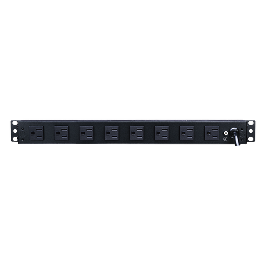 PDU Básico Para Distribución de Energía, Con 8 Tomas NEMA 5-15R Traseras y 2 Tomas 5-15R Frontales, 1UR, 15 Amp, 120 Vca