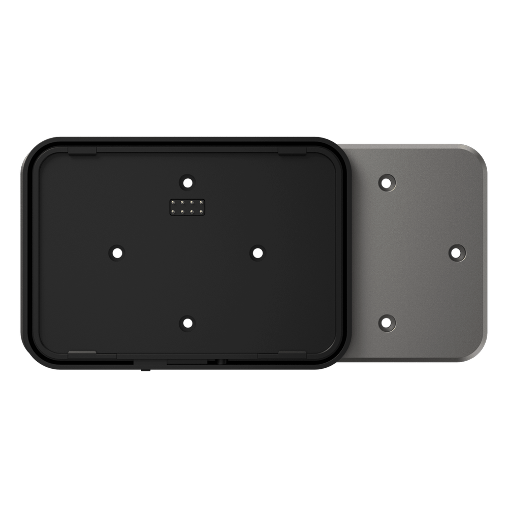 Adaptador de Montaje SUNMI CPad / Compatibilidad VESA y Caja 86mm / Conectividad USB Alimentación y Datos / Fijación Segura con Cerradura / Botón Liberación Rápida