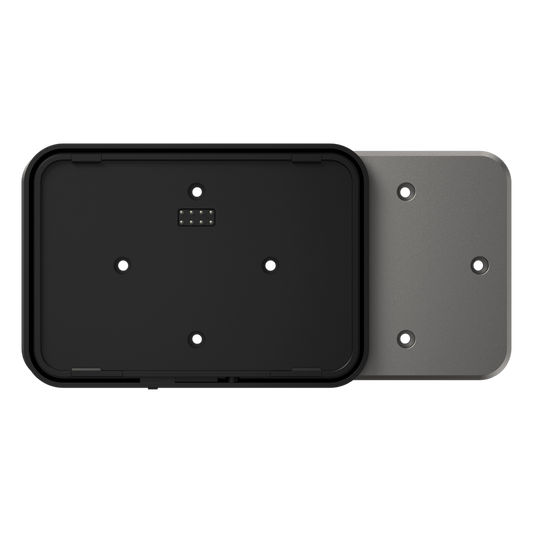Adaptador de Montaje SUNMI CPad / Compatibilidad VESA y Caja 86mm / Conectividad USB Alimentación y Datos / Fijación Segura con Cerradura / Botón Liberación Rápida