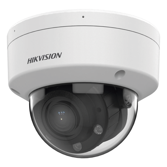 Domo IP 4 Megapíxel / Lente Motorizado 2.8 a 12 mm / Dual Light (30 mts IR + 30 mts Luz Blanca) / Motion Detection 2.0 / Microfono Integrado / Exterior IP67 / IK08 / WDR 120 dB / PoE / Micro SD