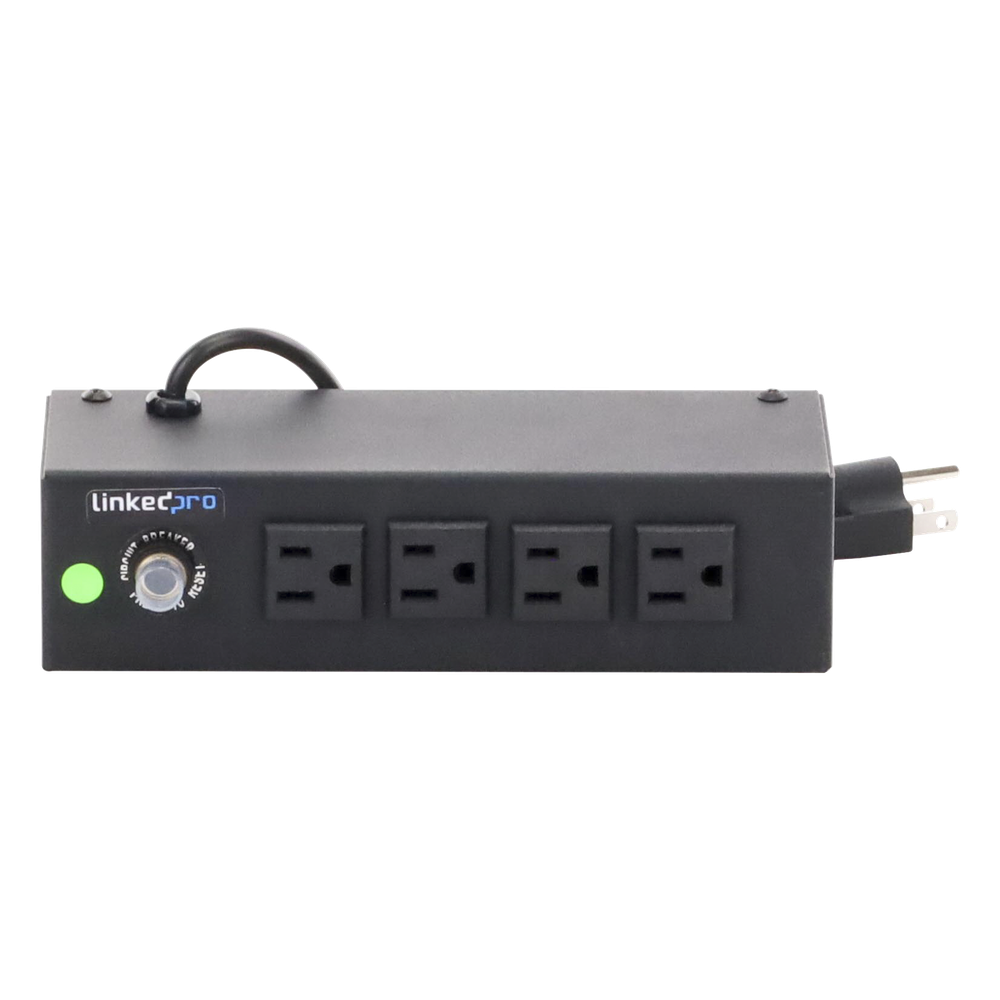Tomacorriente de 4 Contactos (NEMA 5-15R) Voltaje Entrada/Salida: 120Vca/10A Max. Opción de Instalación en Escritorio o Pared