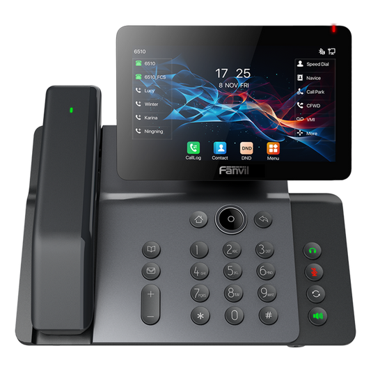 Teléfono IP / Handset Inalámbrico Bluetooth / 20 Líneas SIP / Pantalla IPS Táctil 7" HD / Conferencia 6 Vías / Puertos Gigabit / PoE 802.3af / Wi-Fi 6 / Bluetooth 5.4 / USB 2.0