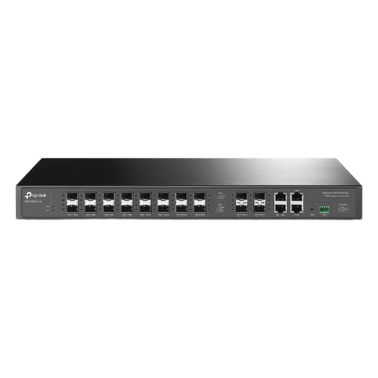 DeltaStream - OLT de 16 puertos GPON / Conexión de hasta 2,048 ONUs / 2 Puertos Gigabit RJ45 Uplink / 4 Puertos SFP+ Uplink / Fuentes Redundantes AC- AC (incluidas) / Administración desde la nube (DPMS)