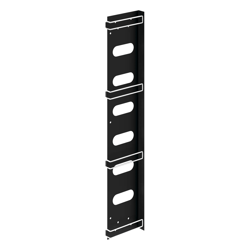 Organizador de Cables Vertical / Acero / Negro / Para Gabinetes Sísmicos / Kit 3 Piezas / Incluye 10 Envolturas Velcro 8 pulg (203 mm)