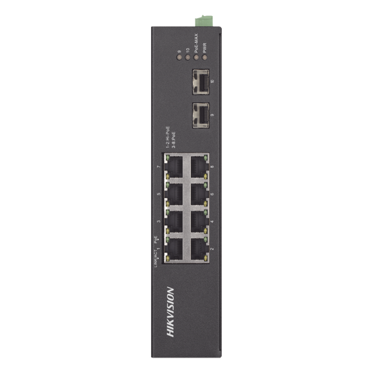 Switch Industrial No Administrable Gigabit / 6 Puertos Gigabit PoE+ (30 W) + 2 Puertos Gigabit PoE++ (60 W) / 2 Puertos SFP / 120 W Total / 48 a 57 VCD / Ideal para Proyectos / 300 Metros de Distancia